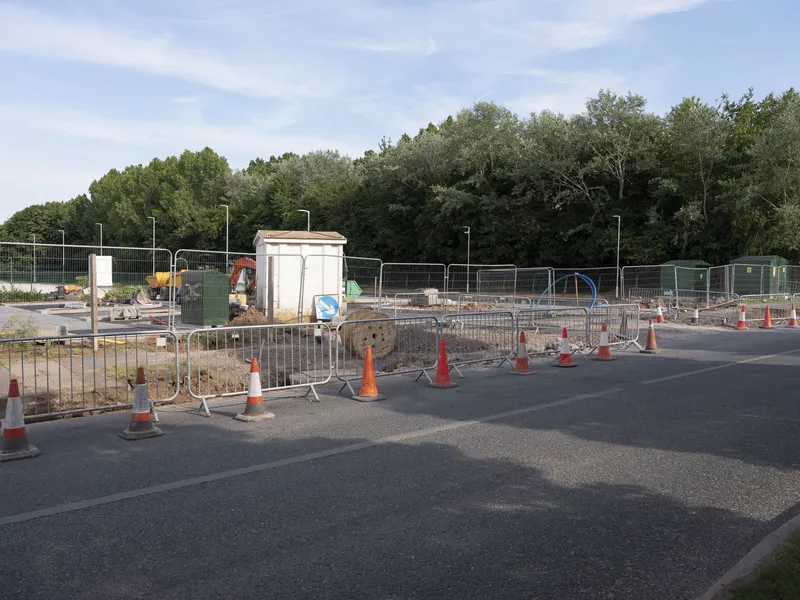 temporary fencing on a construction site