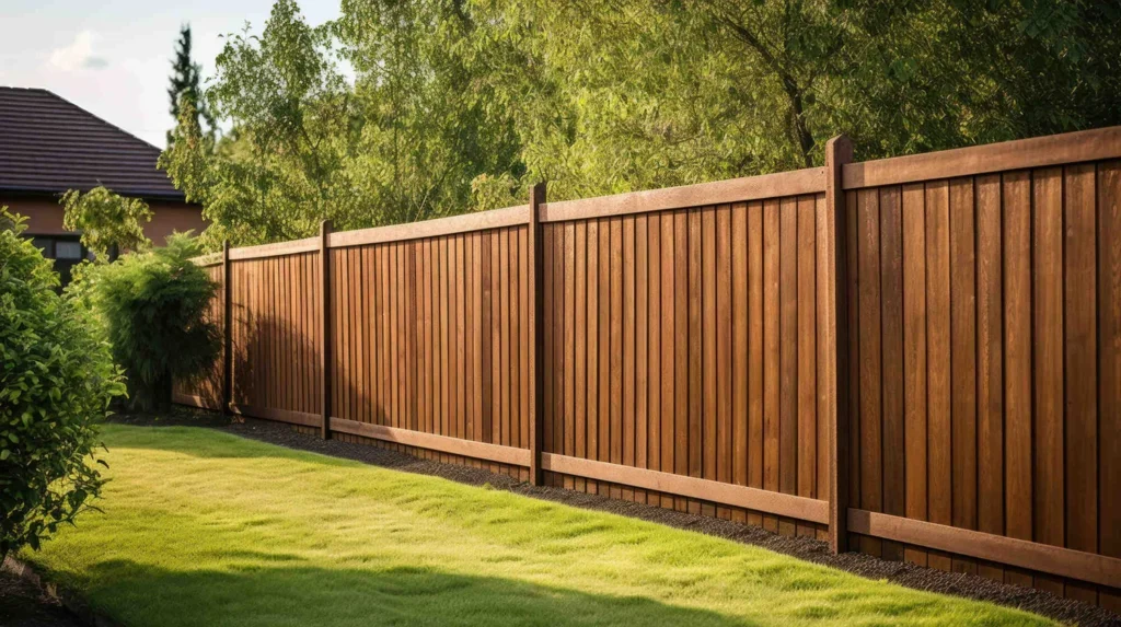 wood fencing in backyard