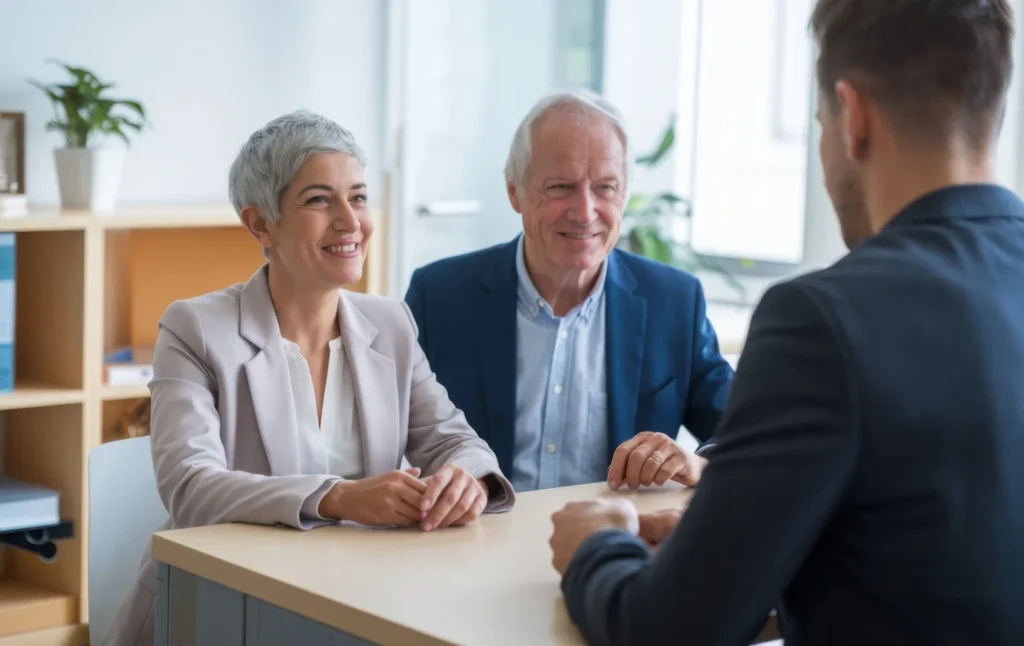 talking with a real person in an office