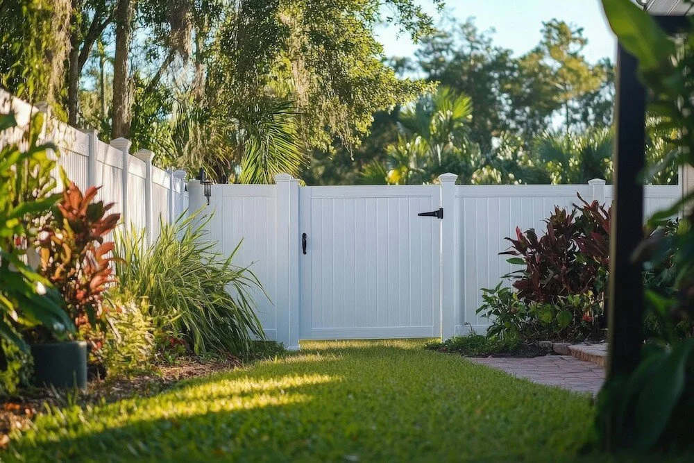 Vinyl Fencing in backyard