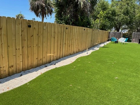 wood fence in backyard